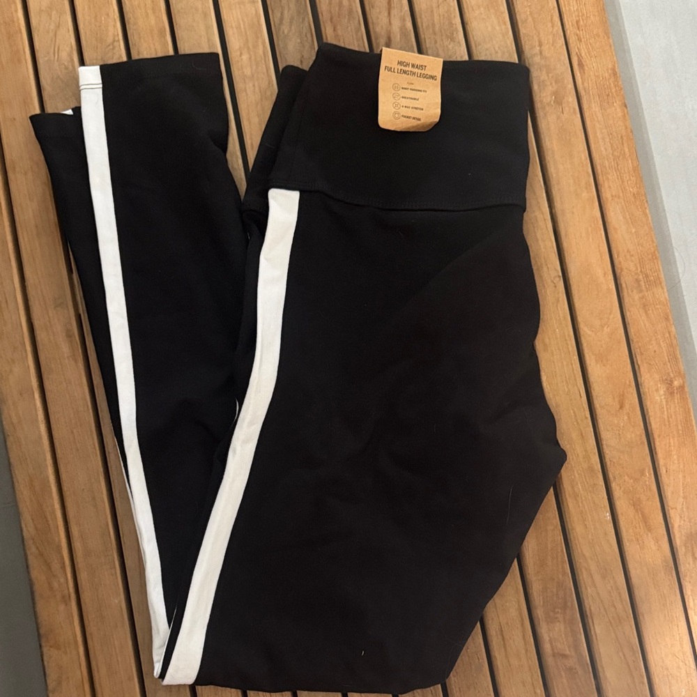 PINK Victoria's Secret Black Cotton High Waist Active pants